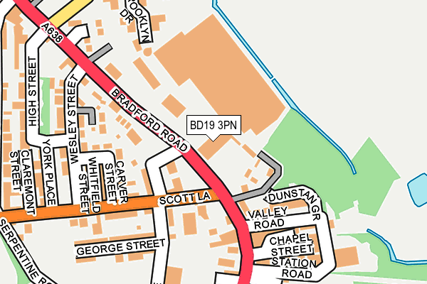 BD19 3PN map - OS OpenMap – Local (Ordnance Survey)