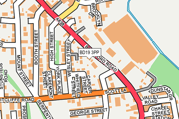 BD19 3PP map - OS OpenMap – Local (Ordnance Survey)