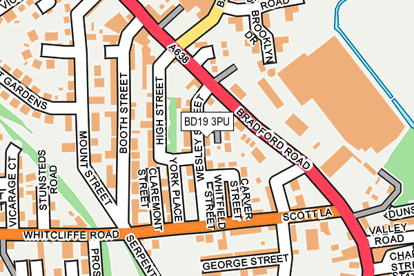 BD19 3PU map - OS OpenMap – Local (Ordnance Survey)