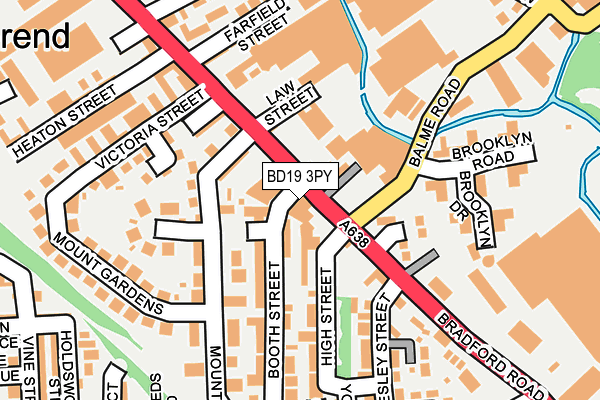 BD19 3PY map - OS OpenMap – Local (Ordnance Survey)