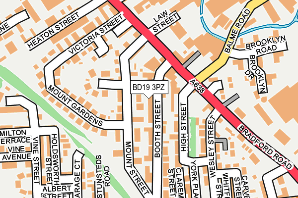 BD19 3PZ map - OS OpenMap – Local (Ordnance Survey)