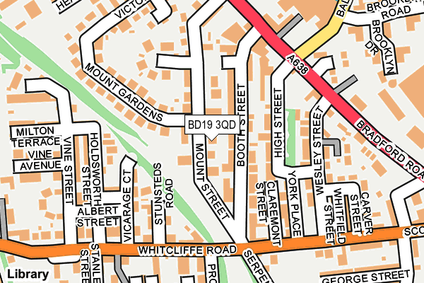 BD19 3QD map - OS OpenMap – Local (Ordnance Survey)