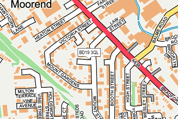 BD19 3QL map - OS OpenMap – Local (Ordnance Survey)