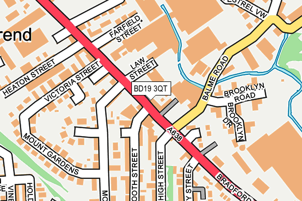BD19 3QT map - OS OpenMap – Local (Ordnance Survey)