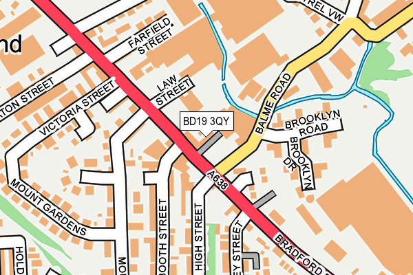 BD19 3QY map - OS OpenMap – Local (Ordnance Survey)