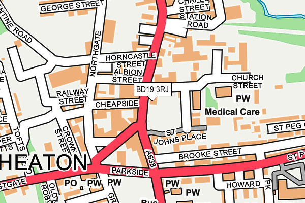 BD19 3RJ map - OS OpenMap – Local (Ordnance Survey)