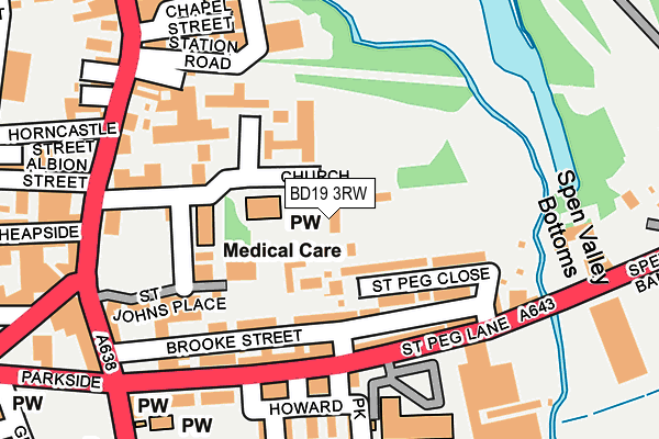 BD19 3RW map - OS OpenMap – Local (Ordnance Survey)