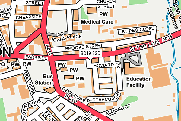 BD19 3SD map - OS OpenMap – Local (Ordnance Survey)