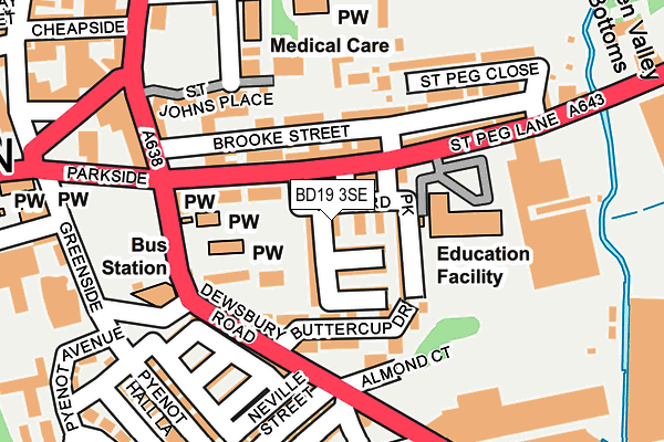 BD19 3SE map - OS OpenMap – Local (Ordnance Survey)