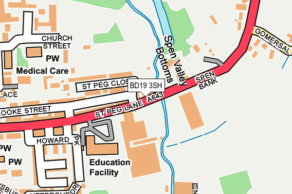 BD19 3SH map - OS OpenMap – Local (Ordnance Survey)