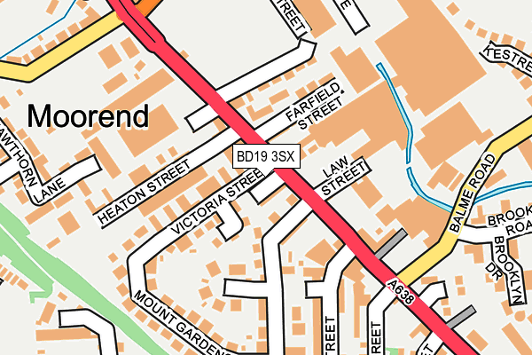BD19 3SX map - OS OpenMap – Local (Ordnance Survey)