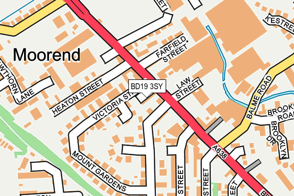 BD19 3SY map - OS OpenMap – Local (Ordnance Survey)