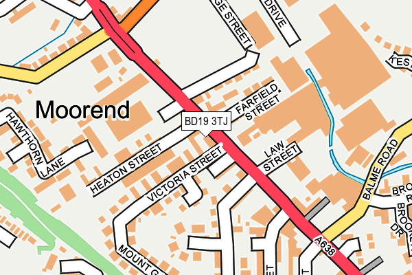 BD19 3TJ map - OS OpenMap – Local (Ordnance Survey)