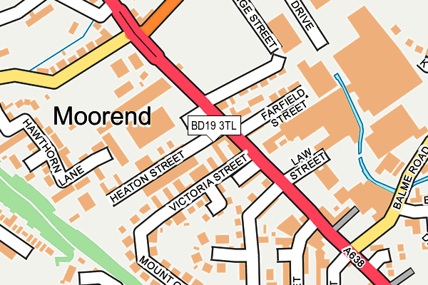 BD19 3TL map - OS OpenMap – Local (Ordnance Survey)