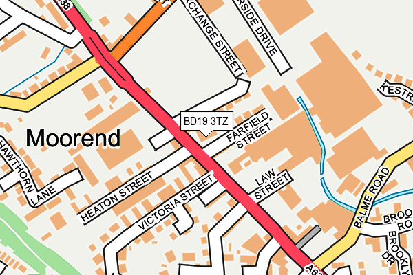 BD19 3TZ map - OS OpenMap – Local (Ordnance Survey)
