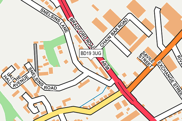 BD19 3UG map - OS OpenMap – Local (Ordnance Survey)