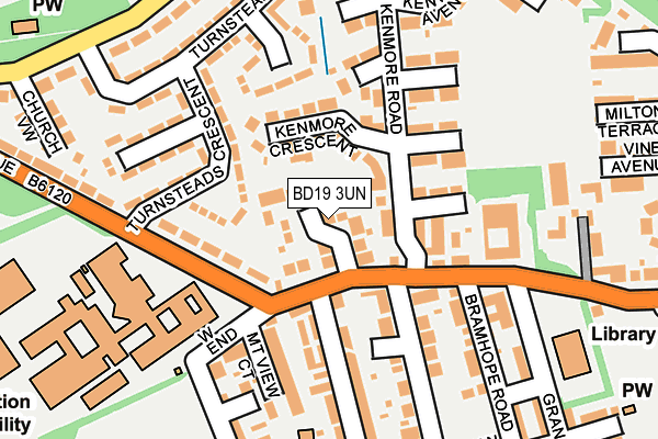 BD19 3UN map - OS OpenMap – Local (Ordnance Survey)