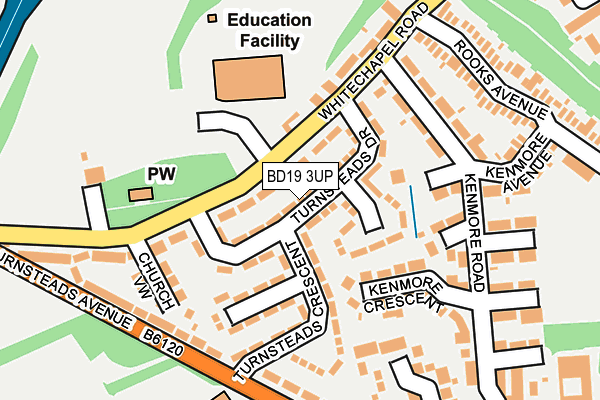 BD19 3UP map - OS OpenMap – Local (Ordnance Survey)