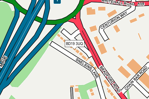 BD19 3UQ map - OS OpenMap – Local (Ordnance Survey)