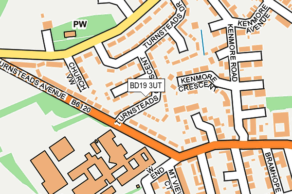 BD19 3UT map - OS OpenMap – Local (Ordnance Survey)