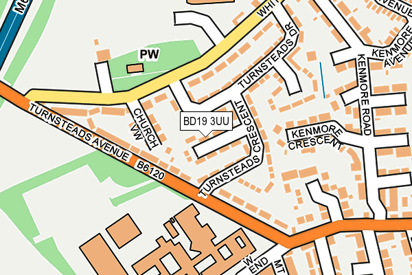 BD19 3UU map - OS OpenMap – Local (Ordnance Survey)