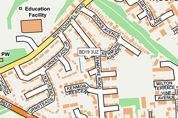 BD19 3UZ map - OS OpenMap – Local (Ordnance Survey)