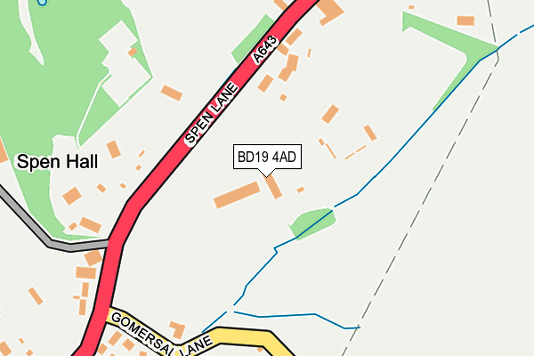 BD19 4AD map - OS OpenMap – Local (Ordnance Survey)