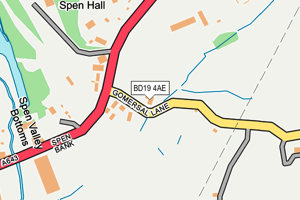 BD19 4AE map - OS OpenMap – Local (Ordnance Survey)