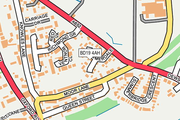 BD19 4AH map - OS OpenMap – Local (Ordnance Survey)