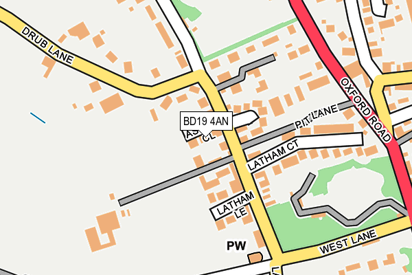 BD19 4AN map - OS OpenMap – Local (Ordnance Survey)
