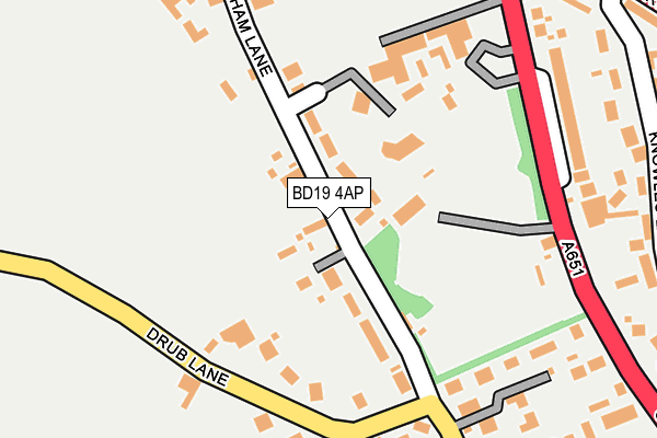 BD19 4AP map - OS OpenMap – Local (Ordnance Survey)