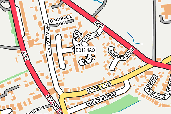 BD19 4AQ map - OS OpenMap – Local (Ordnance Survey)