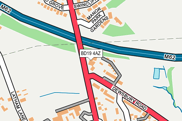 BD19 4AZ map - OS OpenMap – Local (Ordnance Survey)