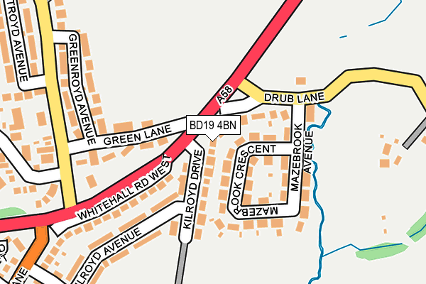 BD19 4BN map - OS OpenMap – Local (Ordnance Survey)