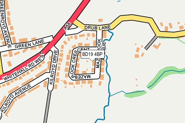 BD19 4BP map - OS OpenMap – Local (Ordnance Survey)