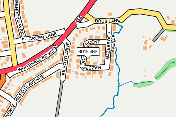 BD19 4BS map - OS OpenMap – Local (Ordnance Survey)
