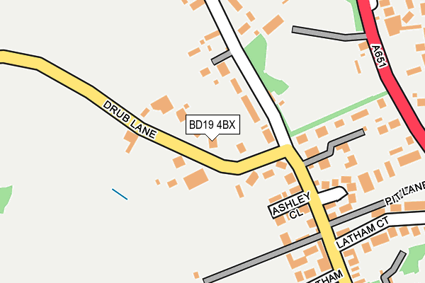 BD19 4BX map - OS OpenMap – Local (Ordnance Survey)