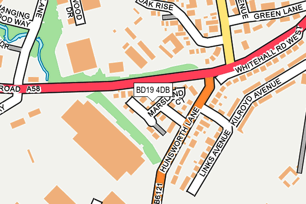 BD19 4DB map - OS OpenMap – Local (Ordnance Survey)