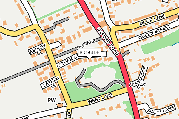 BD19 4DE map - OS OpenMap – Local (Ordnance Survey)