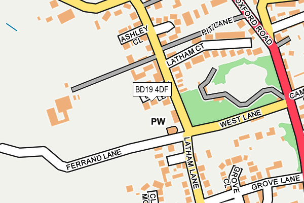 BD19 4DF map - OS OpenMap – Local (Ordnance Survey)