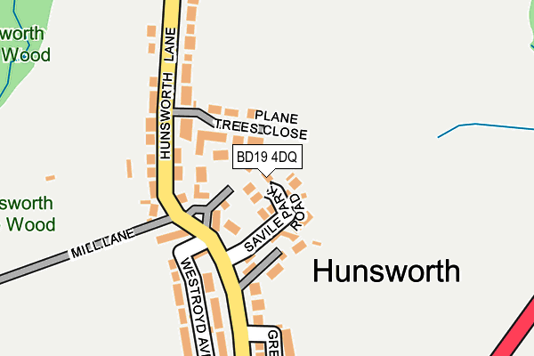 BD19 4DQ map - OS OpenMap – Local (Ordnance Survey)