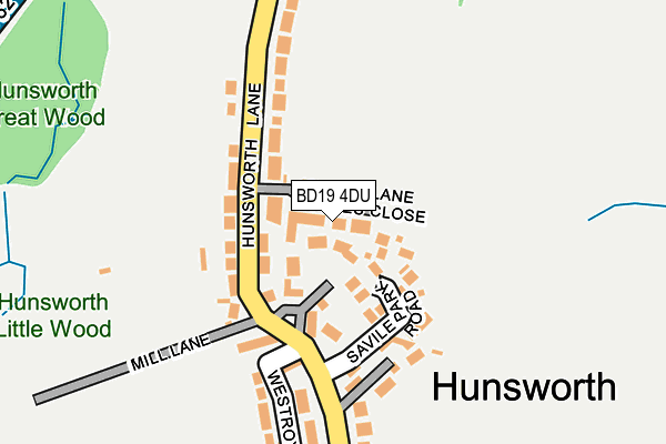 BD19 4DU map - OS OpenMap – Local (Ordnance Survey)