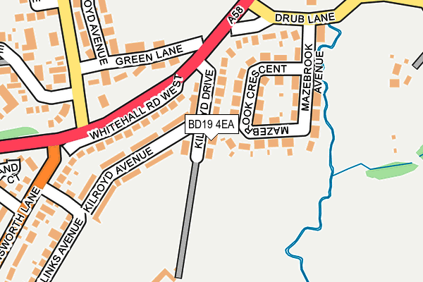 BD19 4EA map - OS OpenMap – Local (Ordnance Survey)