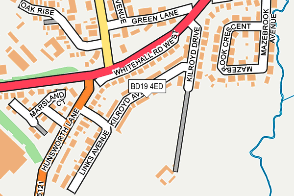 BD19 4ED map - OS OpenMap – Local (Ordnance Survey)