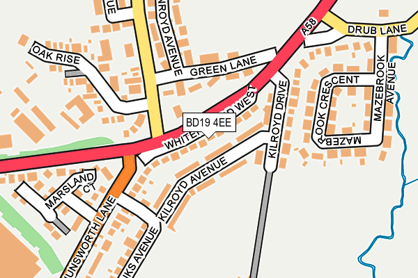 BD19 4EE map - OS OpenMap – Local (Ordnance Survey)