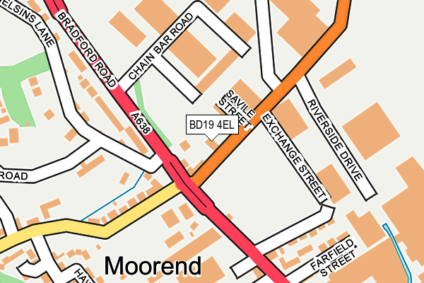 BD19 4EL map - OS OpenMap – Local (Ordnance Survey)