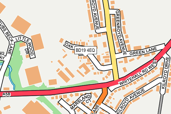 BD19 4EQ map - OS OpenMap – Local (Ordnance Survey)