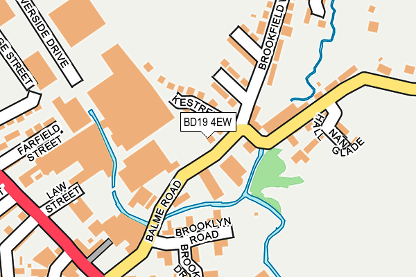 BD19 4EW map - OS OpenMap – Local (Ordnance Survey)