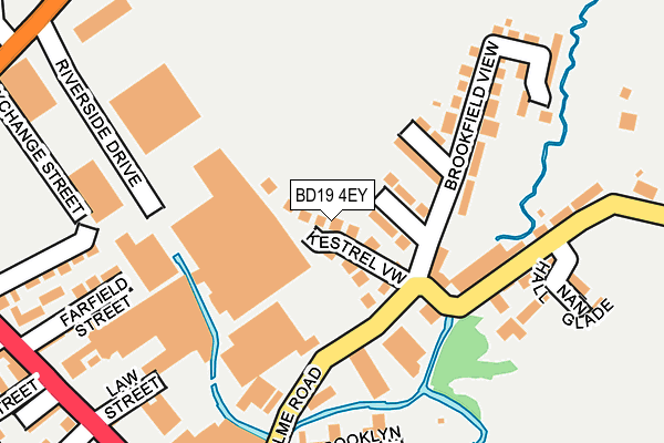 BD19 4EY map - OS OpenMap – Local (Ordnance Survey)