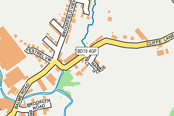 BD19 4GF map - OS OpenMap – Local (Ordnance Survey)